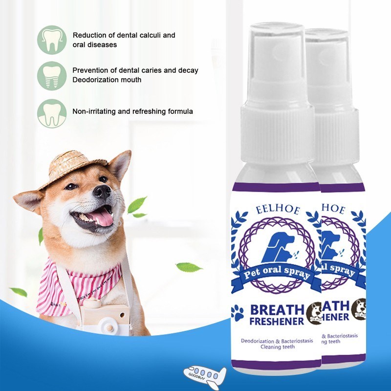 Pet Breath Freshener Spray Dog Teeth Cleaner Dog Cat Oral He