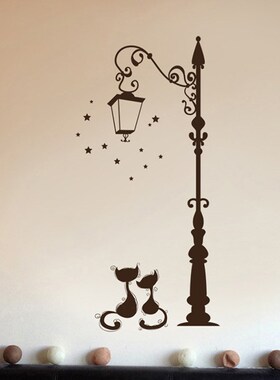 Wall-Stickers Living-Room-Decor Vinyl Cat Funny Kids Bedroom