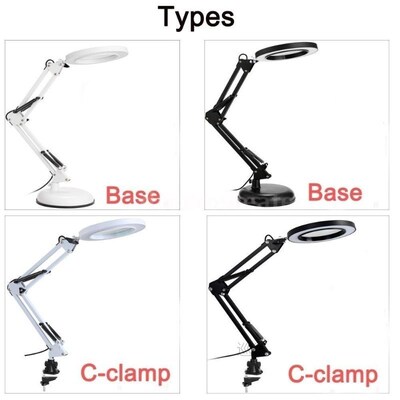 Foldable Professional 5X Magnifying Glass Desk Lamp Magnifie