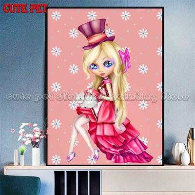 5D Round Drill Crt DIY Cartoon Girl Cute Diond Painting
