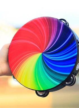 8Inch  Tambourine Double Row  Tambourine Handbell Hand Drum