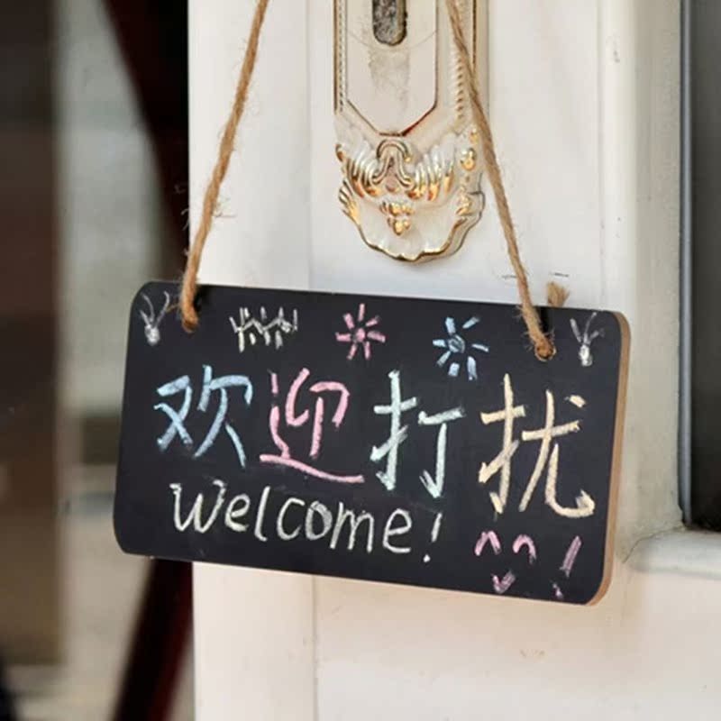 Rectangle Blackboard Wooden Message Board for Home Bar