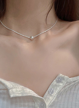 New Arrived 925 Sterling Silver Snake Chain Sparkling Choker