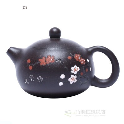 Yixing famous Zisha teapot plum blossom small Xishi black Ji
