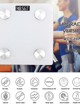 Bathroom Scales Bluetooth Floor Body Scale BMI Fat Scales L