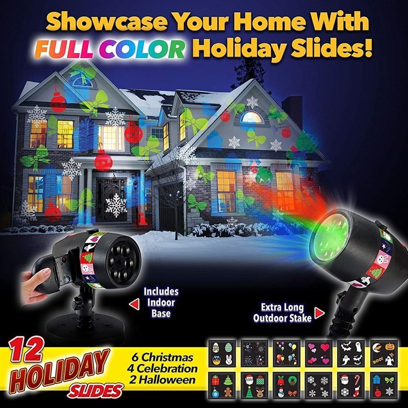 LED Stage Laser Light Projector 12 pattern cards Holiday Chr