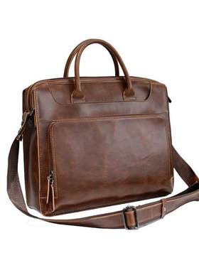 Brand Men s Briefcase Handbag Crazy Horse Pu Leather Mess
