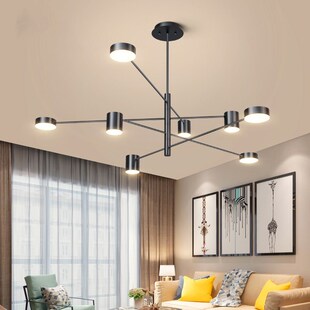 Modern Black Pendant Lamp Ceiling Chandelier Living Room Met
