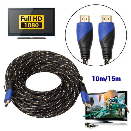 10m/15m Long HDMI-compatible 1.4 Cable AV 1080P HD 3D Gold P