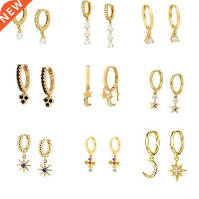 AIDE Small Cross Hoop Pendant Earrings For Women Pendientes
