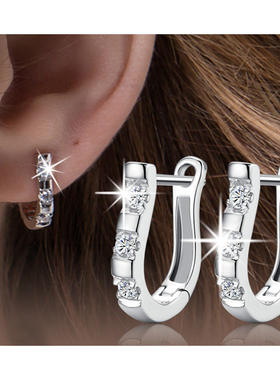 LByzHan Authentic 925 Sterling Silver Pendientes Earrings Ha