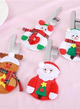 8Pcs Tableware Christmas Decorations Santa Claus Xmas Cutler