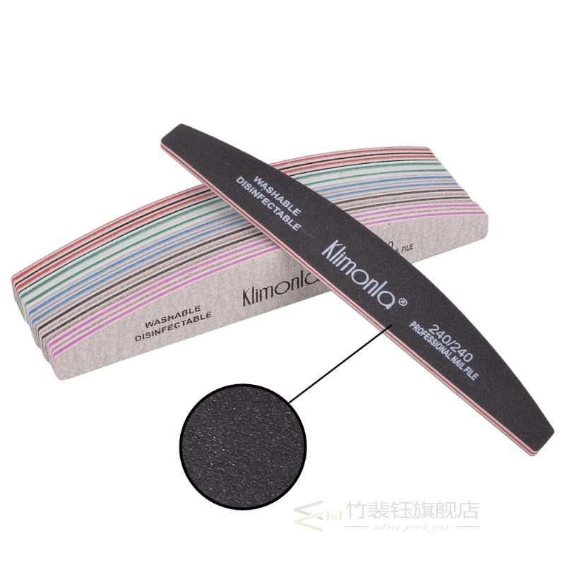 10Pcs nail Half Moon nailfile 80/100/150/240 Grit Nail Tool