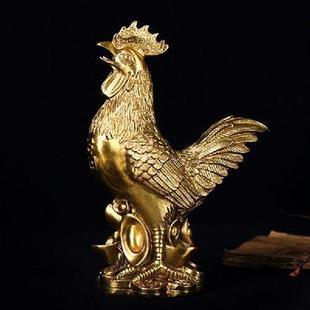 Brass Rooster Cock Figurine Statue Chinese Lucky Fengshui