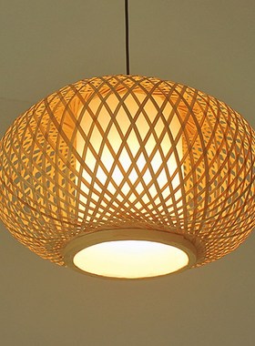 Hand knitted Bamboo Pendant Light,Japan style E27 for restau