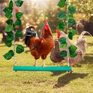 Large Chicken Swing Chicken Toy for Hens Wood Swing with Bar