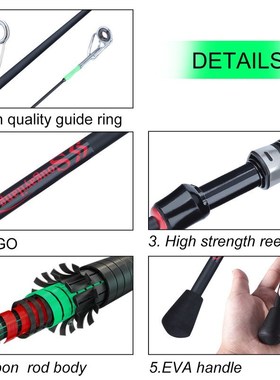 1.8m Trout Rod 3 Sections Carbon Fiber Casting/Spinning Rod