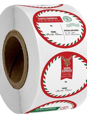 1inch Merry Christmas Stickers Christmas Tree Elk Candy Bag