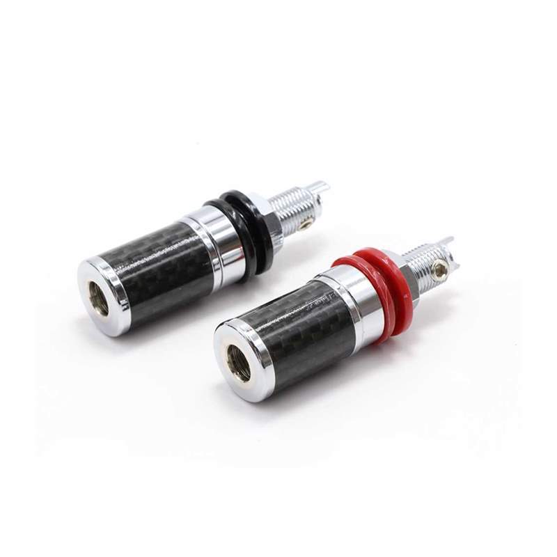 4Pcs/lots Rhodium Plated Carbon fiber Amplifier Speaker Term