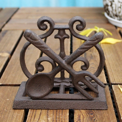 Fork Spoon Cast Iron Tissue Paper Holder Farm House Accents