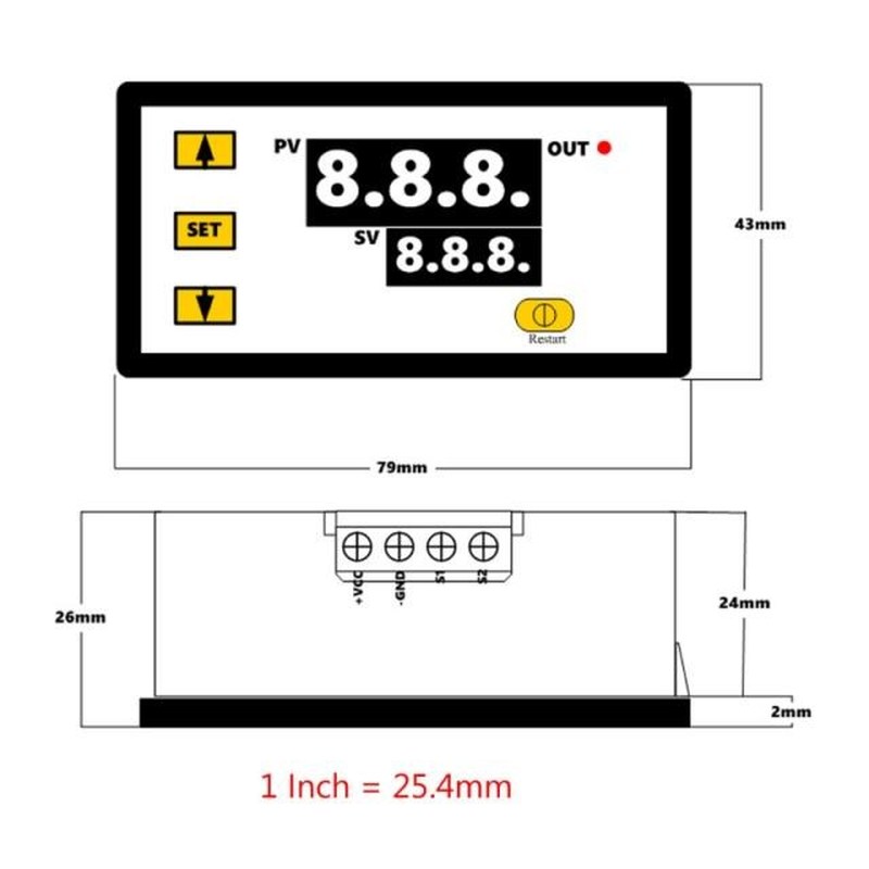 W3230 DC 12V 20A Digital Temperature Controller -50-120°