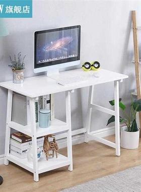 Workstation Study White Two Shelves Table Multi-purpose Work