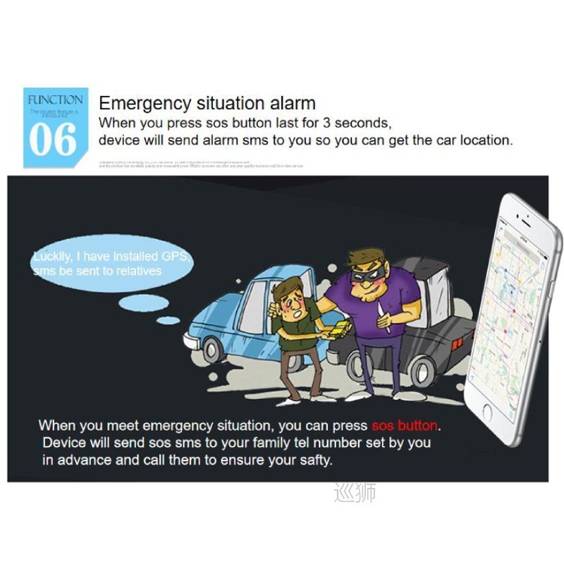 vehicle gps tracking device GT06  SOS alarm voice suver Soun