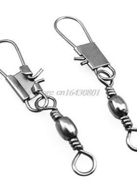 50pcs Stainless steel swivels interlock snap fishing lure Co