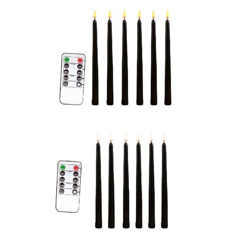 6x LED Tapered Candles Flameless Battery Powered Flickering