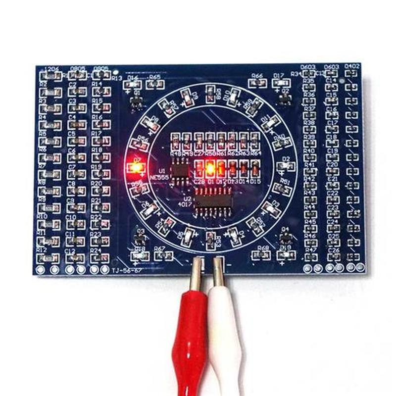 SMD Rotating Flashing LED Components Soldering Practice Boar