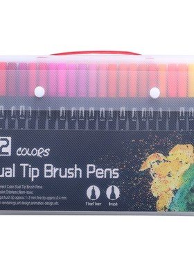 120 Color Dual Brush Art Markers Pen Fine Tip Watercolor Fin