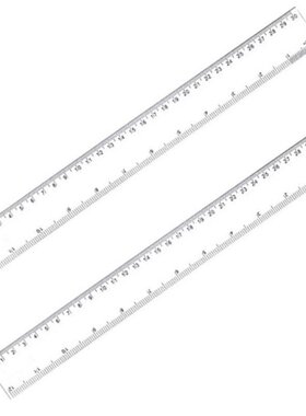 2 Pack 12 Inches Clear Plastic Ruler Straight Ruler Plastic