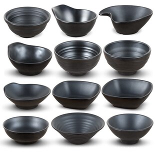 Melamine Bowl Black Frost Porcelain Imitation Sugar Sauce Re