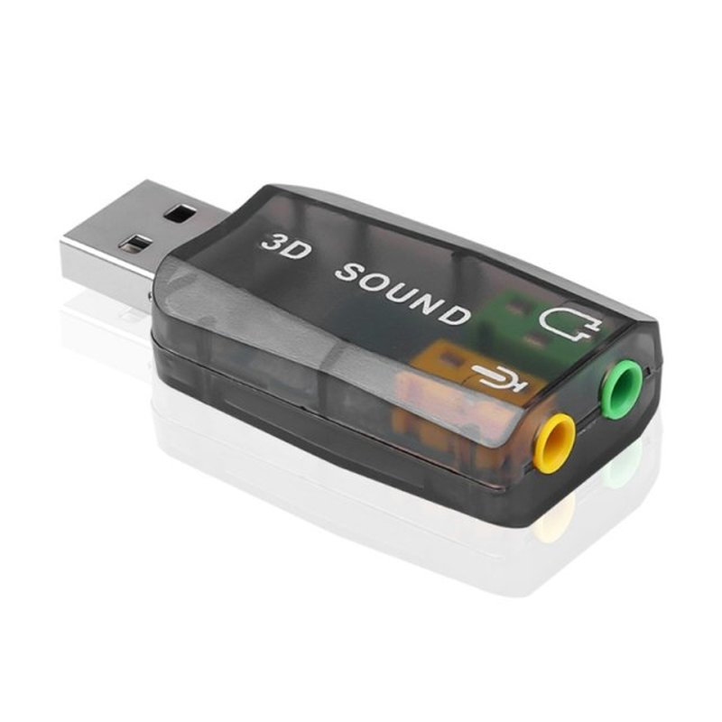 USB to 3.5 3D Aux Sound Card Microphone input for PC Compute