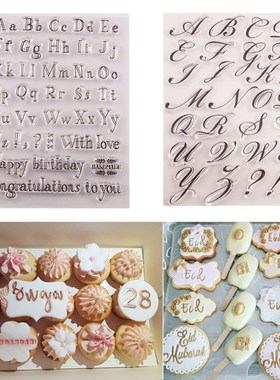 Cake Tool Letter Alphabet Cookie Cutter Embosser Stamp Stick