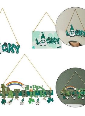 Patrick Day Pendant Gnomes Green Plaques Decorative