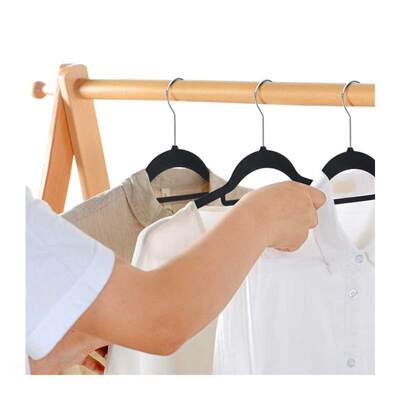 20Pcs Velvet Coat Hanger Clothes Rack Clothes Hangers Tie O