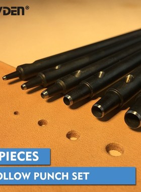 OWDEN Professional 6Pcs leather Hollow Hole Punch Set Belt H