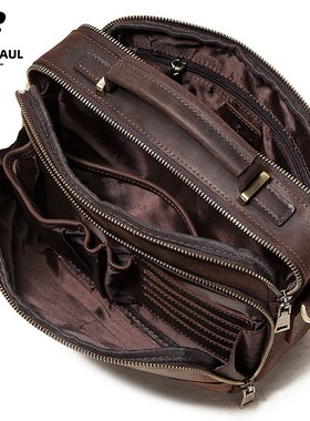 Top Quality Genuine Leather Male Office Bags Casual Shoulde