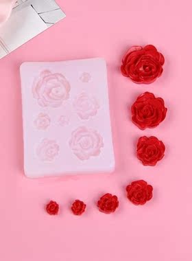 7 Sizes Resin Rose Flower Pendant Silicone Mold Epoxy Resin