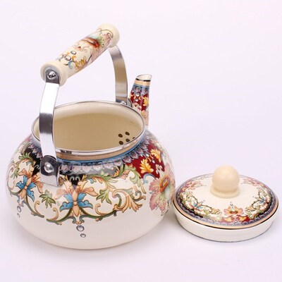 Feic 1pc 2.4L Thickening enamel watermelon coffee pot kettle