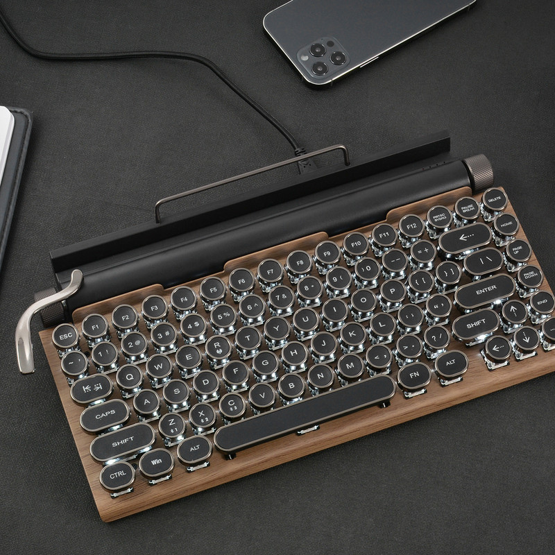 Mechanical Keyboard Wireless Bluetooth keyboards Dot retro O