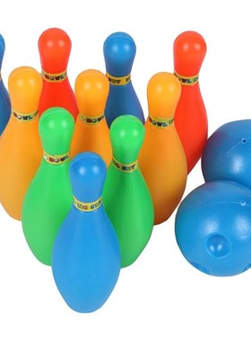 12Pcs/Set Kids Bowling Toy Solid Color Pins  Bowling  Indoor