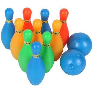 12Pcs/Set Kids Bowling Toy Solid Color Pins Bowling Indoor