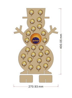 Handmade Wooden Christmas Advent Calendar Hollow Out Countdo