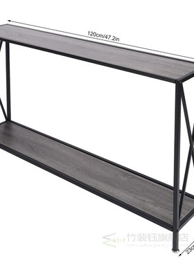 120X23X73.5cm  2 Tier Console Side Table  Retro Industrial S