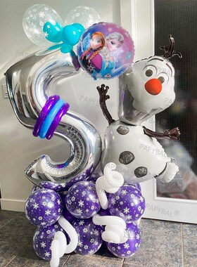 1Set  Frozen Olaf Aluminium Foil Balloons Set Kids Birthday