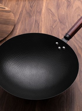 Pan Iron Pot Vintage Forged Stainless Wok Non-stick Pan Gas
