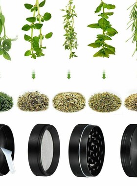 4 Layers Zinc Alloy Hand Crank Herb Mill Crusher Tobacco Smo