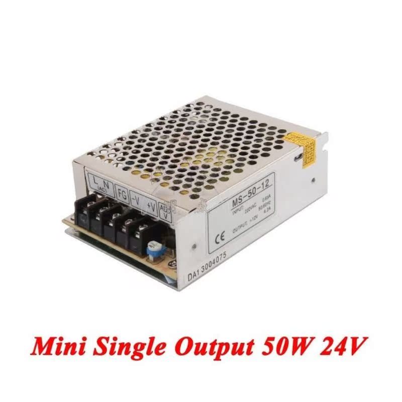 MS-50-24 Mini type switching power supply 50W 24V 2A,Single